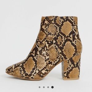 ASOS Block heel boot in snake print
